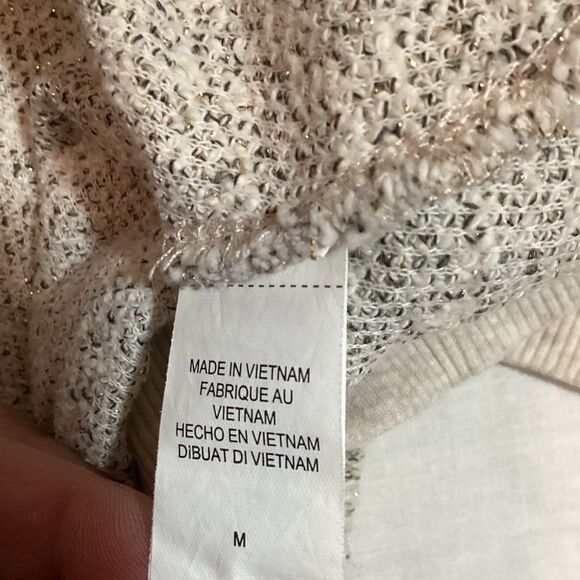 Lucky Lotus California Women's Casual Beige Sweater with Stud Accents Medium - Picture 4 of 9